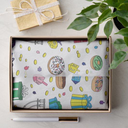 White Hanukkah Pattern Seidenpapier (Geschenk)