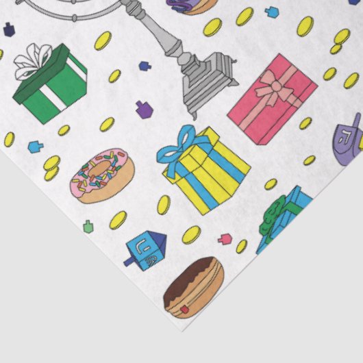 White Hanukkah Pattern Seidenpapier (Ausschnitt)