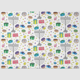 White Hanukkah Pattern Seidenpapier