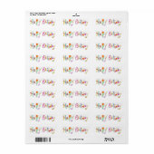 White Happy Birthday Address Label (Vorne)
