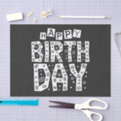 white happy birthday typography text seidenpapier (Handwerk)