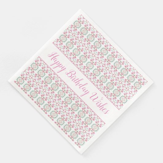 White Happy Birthday Wish Paper Dinner Napkins Serviette (Ecke)