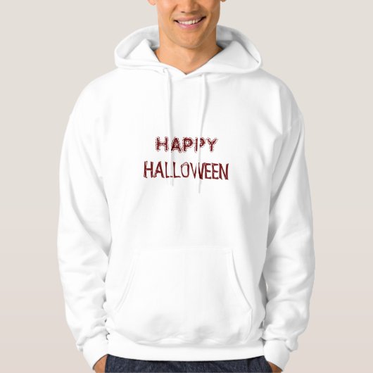 White Happy Halloween Hoodie Will Trick für Lecker (Vorderseite)