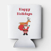 White Happy Holidays Afrikanischer Weihnachtsmann Dosenkühler (Rückseite)