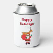 White Happy Holidays Afrikanischer Weihnachtsmann Dosenkühler (Kanne Rückseite)