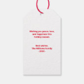 White Happy Holidays Afrikanischer Weihnachtsmann Geschenkanhänger (Rückseite)