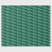 White Happy Holidays Wortart Muster auf Green Geschenkpapier (Flach)