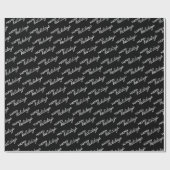 White Happy Holidays Wortart Muster auf schwarz Geschenkpapier (Flach)