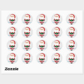 White Happy Santa Stickers (Blatt)