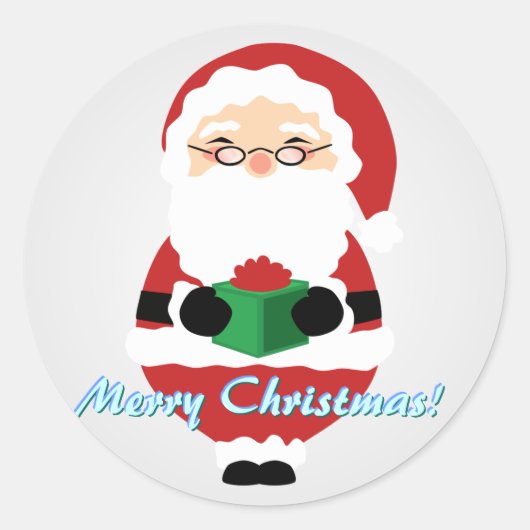 White Happy Santa Stickers (Vorderseite)