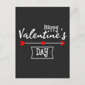 White Happy Valentines Day with Arrow Heart Postkarte (Vorderseite)