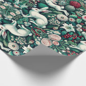 White Hare II Holiday Gift Wrap Geschenkpapier (Ecke)