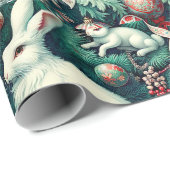 White Hare III Holiday Gift Wrap Geschenkpapier (Rolleneckpunkt)