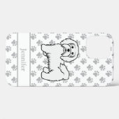 White Havanese Cartoon Dog Illustration & Name Case-Mate iPhone Hülle (Rückseite (Horizontal))