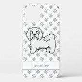 White Havanese Cartoon Dog Illustration & Name Case-Mate iPhone Hülle (Rückseite)