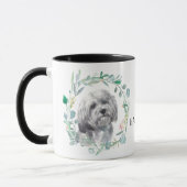 White Havanese Dog Wreath Tasse (Links)