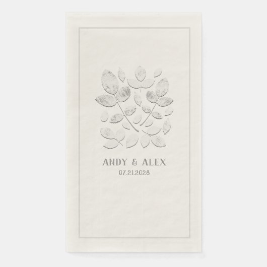 White Haven Wedding Ecru Dinner Paper Napkins Serviette (Vorderseite)