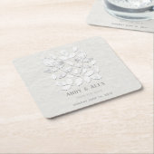 White Haven Wedding rettet das Datum Rechteckiger Pappuntersetzer (angewinkelt)