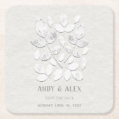 White Haven Wedding rettet das Datum Rechteckiger Pappuntersetzer (Vorderseite)