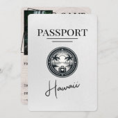 White Hawaii Passport Save the Date (Vorne/Hinten)