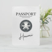 White Hawaii Passport Save the Date (Stehend Vorderseite)