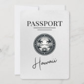 White Hawaii Passport Save the Date (Vorderseite)