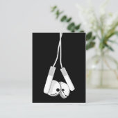 White Headphone Postcard Postkarte (Stehend Vorderseite)