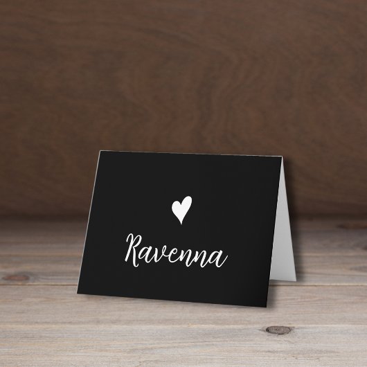 White Heart and Handwritten Name Black