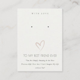 WHITE HEART BEST FRIEND GIFT EARING DISPLAY PLATZKARTE