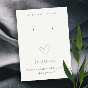 WHITE HEART BRIDESMAID GIFT EARRING DISPLAY PLATZKARTE