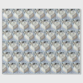 White Heart Cake For Engagement Geschenkpapier (Flach)