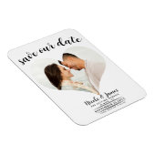 White Heart Foto Wedding Save the Date Magnet (Rechte Seite)