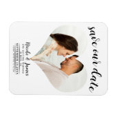 White Heart Foto Wedding Save the Date Magnet (Horizontal)