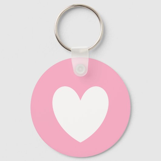 White Heart Keychain Schlüsselanhänger (Vorderseite)