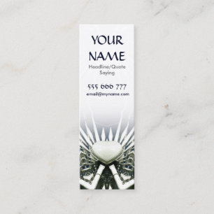 White Heart Scifi Mini Business Card Mini Visitenkarte