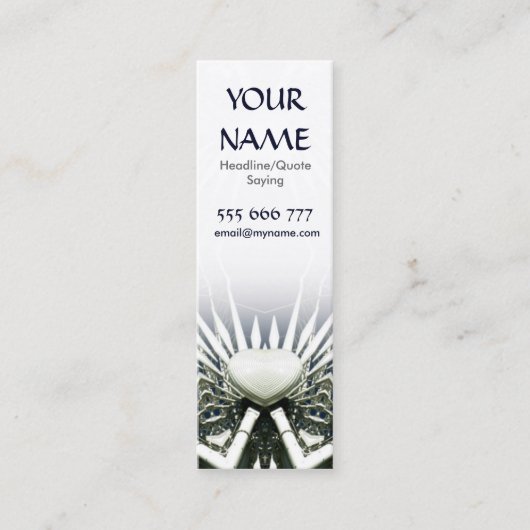 White Heart Scifi Mini Business Card Visitenkarte (Vorderseite)