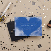 White Heart Sky Custom Foto Beerdigung Dankeskarte