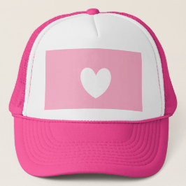White Heart Trucker Hat Truckerkappe