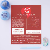 White Hearted Tooth Logo Dentistry, Dentist Advert Flyer (Einzeln)