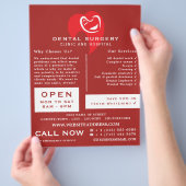White Hearted Tooth Logo Dentistry, Dentist Advert Flyer (Hand)