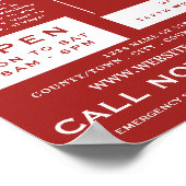 White Hearted Tooth Logo Dentistry, Dentist Advert Poster (Ecke)