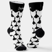 White Hearts Design Personalisiert Socken (Gewinkelt)