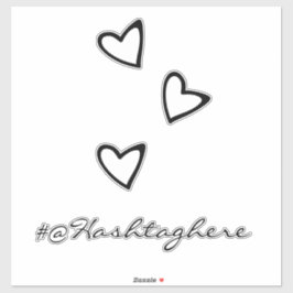 White Hearts Floating Name Script Car Decal Aufkleber