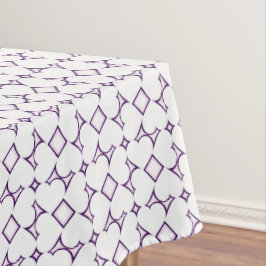White Hearts Lavender Diamond Muster Tischdecke