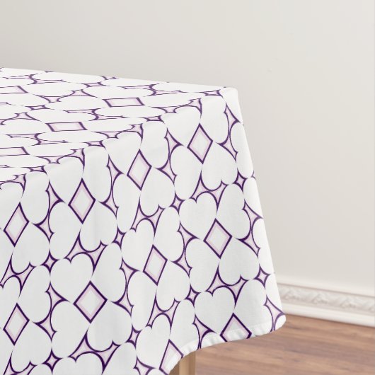 White Hearts Lavender Diamond Muster Tischdecke (Beispiel)