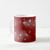 White Hearts on Red Background Kaffeetasse (Vorderseite Links)