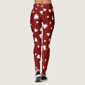 White  Hearts Pattern on Red Leggings (Rückseite)