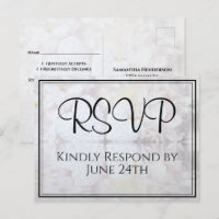 White Hearts & Peony Reflections Wedding RSVP