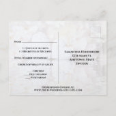 White Hearts & Peony Reflections Wedding RSVP Postkarte (Rückseite)