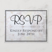 White Hearts & Peony Reflections Wedding RSVP Postkarte (Vorderseite)